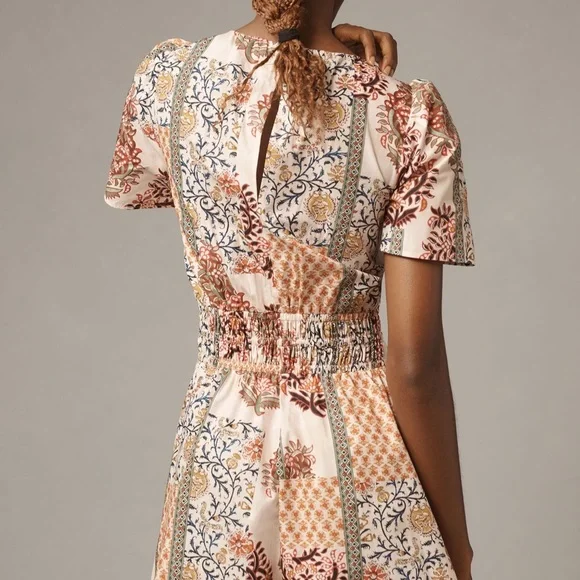 Anthropologie Somerset Poplin Romper in Orange - Picture 3 of 9